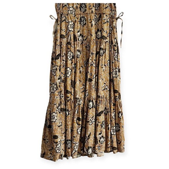 New with tag, ULLA JOHNSON Zuma Printed Tie-front Midi Dress In Amber Size 2 - Picture 7 of 16